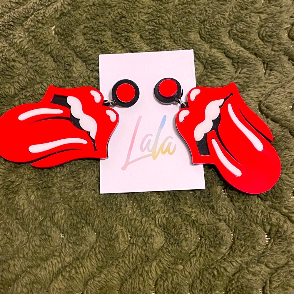 Dressed in Lala Rolling Stones Earrings